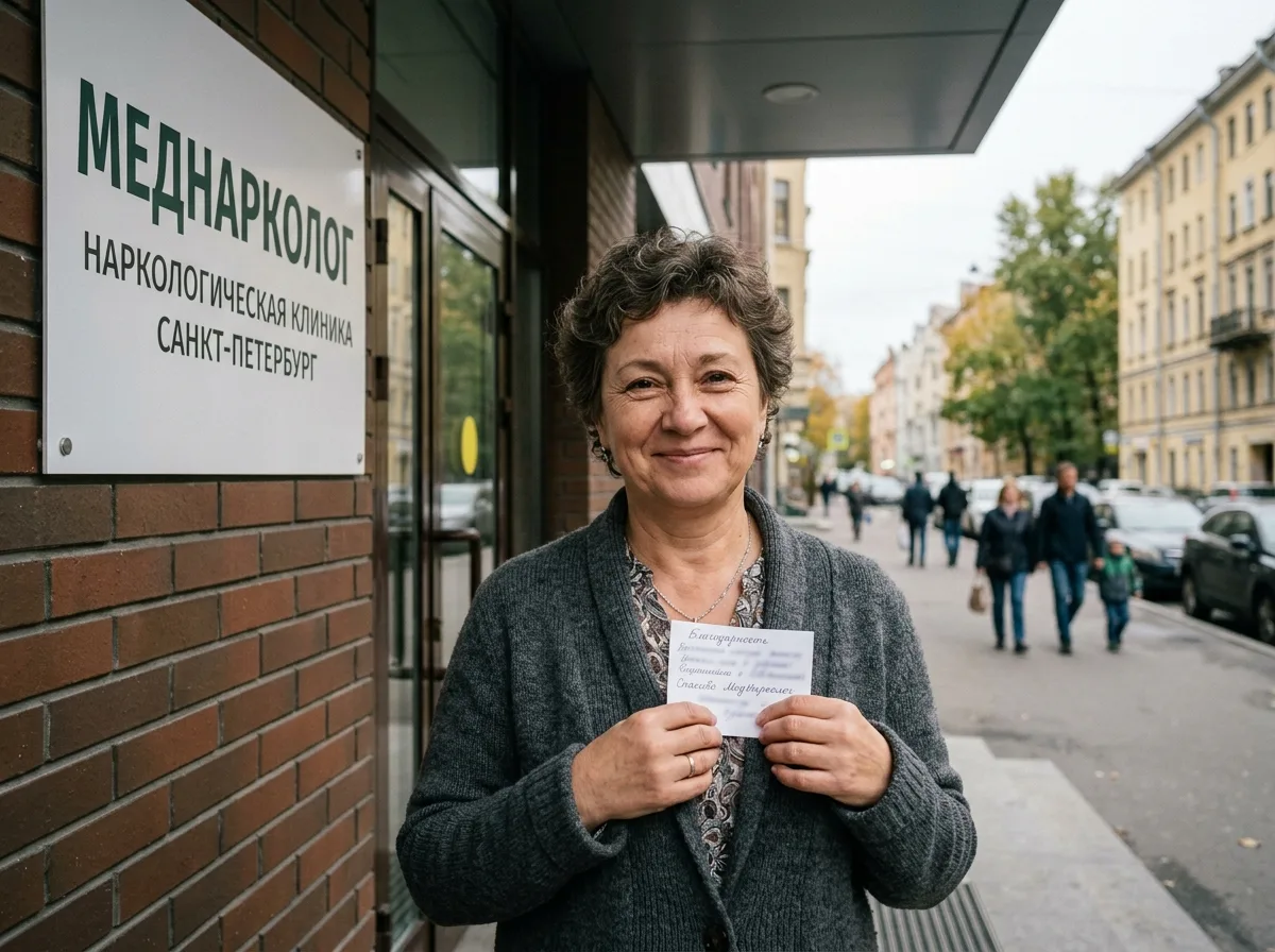 Фотография Светланы Н., родственница пациента наркологической клиники МедНарколог, Санкт-Петербург, положительный отзыв о помощи в кризисной ситуации